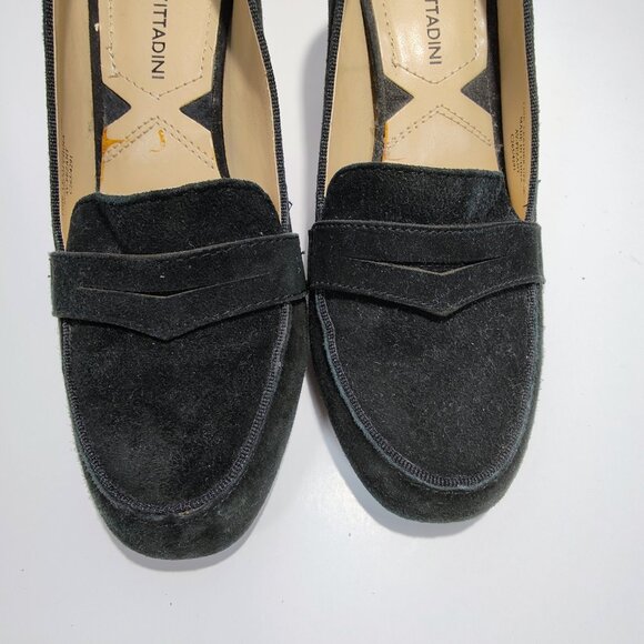 Adrienne Vittadini Women's Size 6M Black Suede Penny Loafer Block Heels - Picture 4 of 16